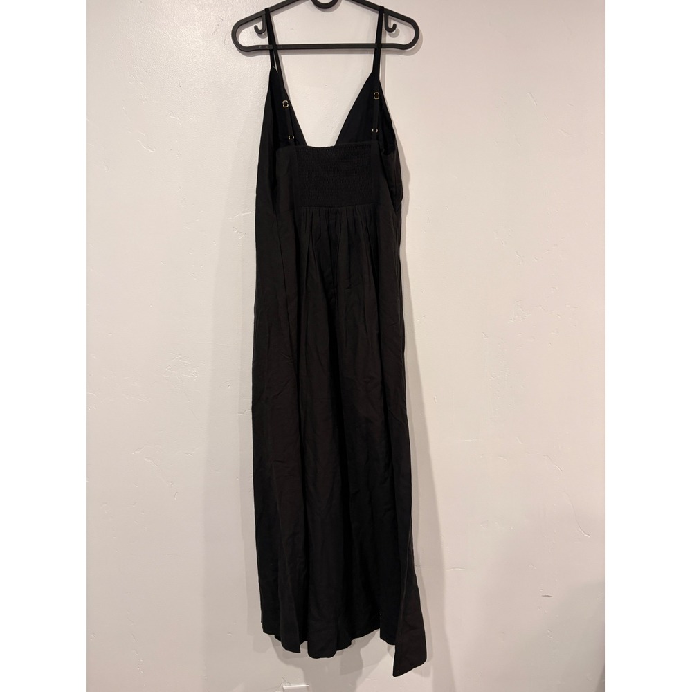L*Space Mabel Maxi Dress Black V-Neck Keyhole Smocked Back Womens - Picture 3 of 6